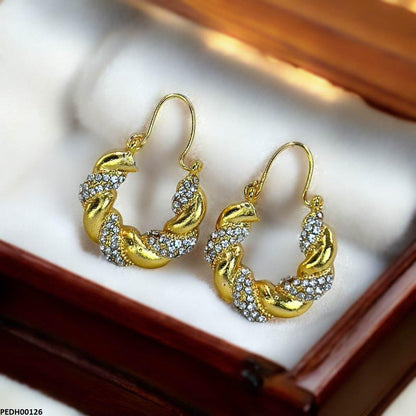 PEDH00126 MZM Twisted Drop Earrings - PEDH