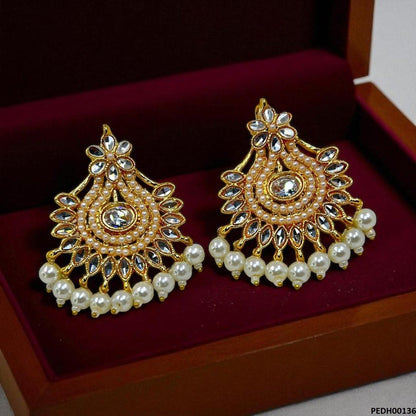 PEDH00136 MZM Flower Pearl Drop Earrings - PEDH