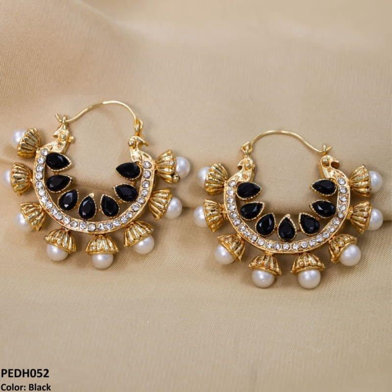 PEDH052 FRN Pear Temple Ear Hoops Pair