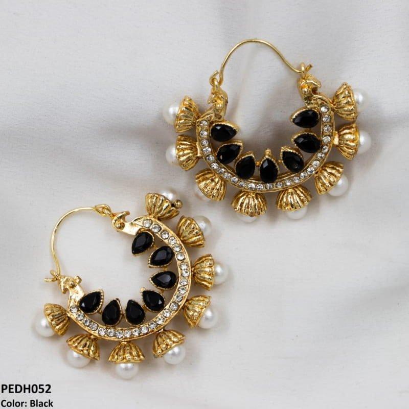 PEDH052 FRN Pear Temple Ear Hoops Pair