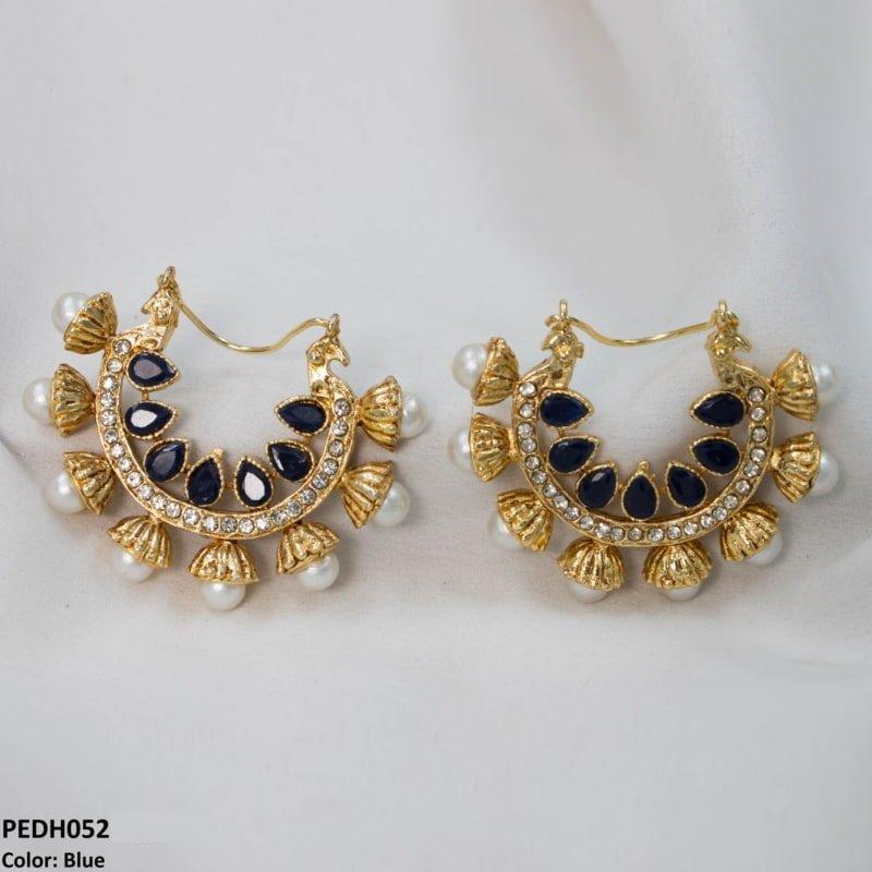 PEDH052 FRN Pear Temple Ear Hoops Pair