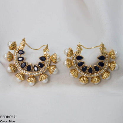 PEDH052 FRN Pear Temple Ear Hoops Pair