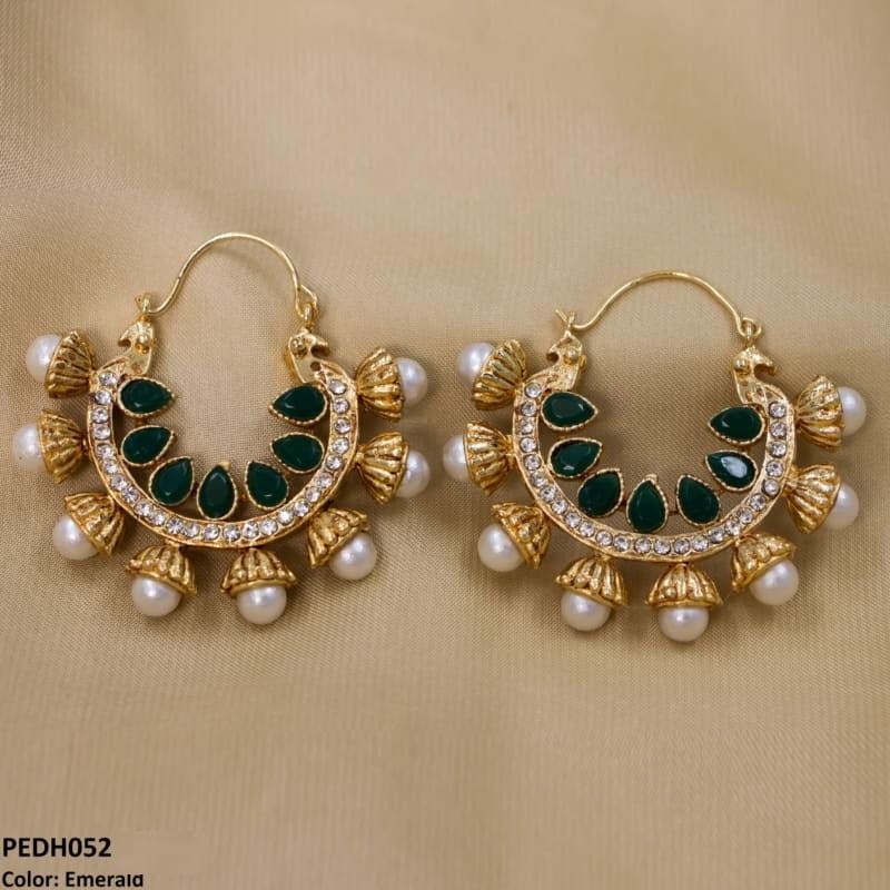 PEDH052 FRN Pear Temple Ear Hoops Pair