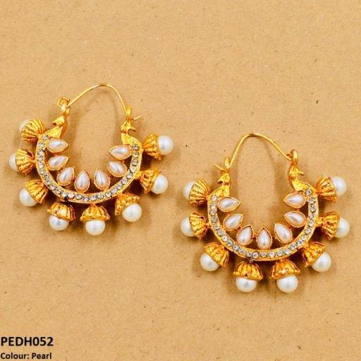 PEDH052 FRN Pear Temple Ear Hoops Pair