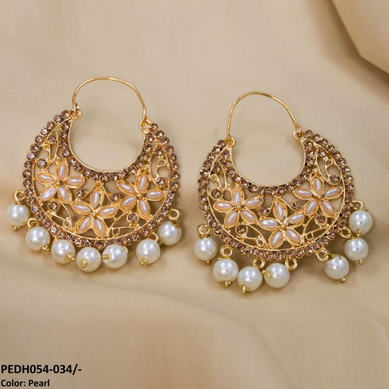 PEDH054 FRN Pear Temple Drop Earrings Pair