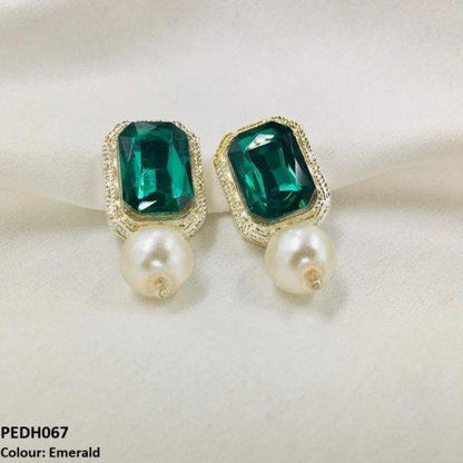 PEDH067 SDQ Radiant Pearl Earrings Drop Pair
