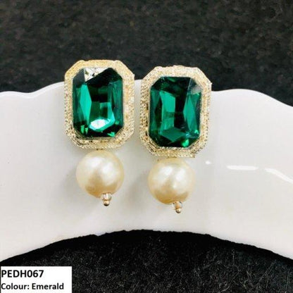 PEDH067 SDQ Radiant Pearl Earrings Drop Pair