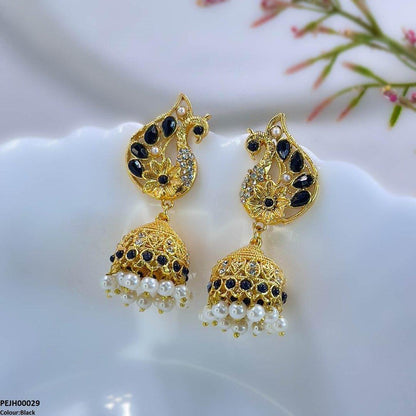 PEJH00029 MZM Peacock Jhumki Drop - PEJH