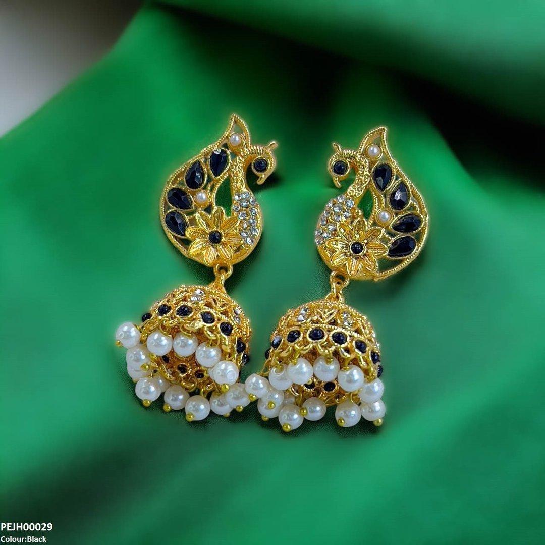 PEJH00029 MZM Peacock Jhumki Drop - PEJH