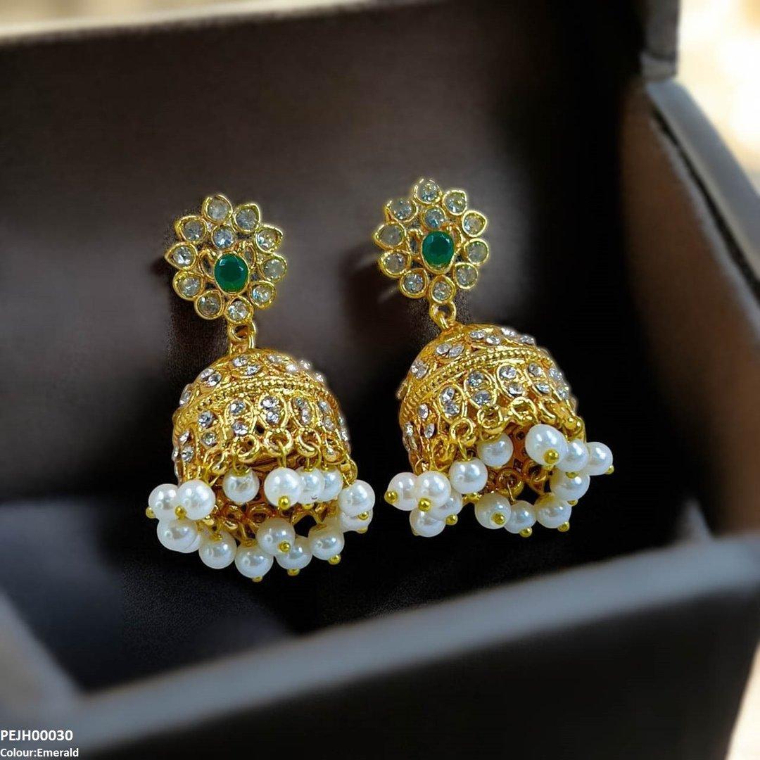PEJH00030 MZM Flower Jhumki Drop - PEJH