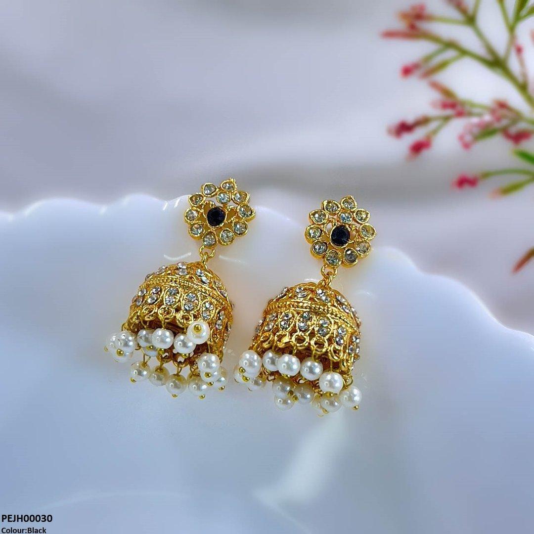 PEJH00030 MZM Flower Jhumki Drop - PEJH