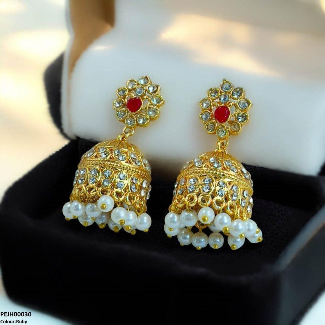 PEJH00030 MZM Flower Jhumki Drop - PEJH