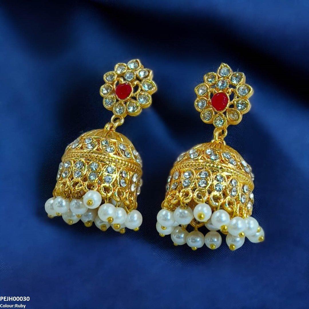 PEJH00030 MZM Flower Jhumki Drop - PEJH