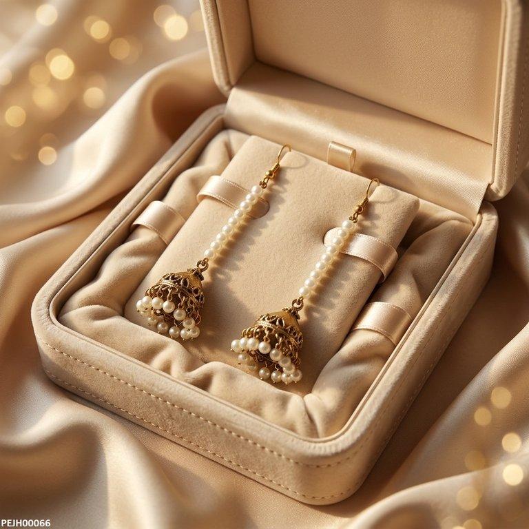 PEJH00066 ABD Antique Bell Peral Drop Jhumki - PEJH