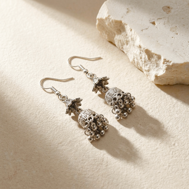PEJH00068 SDQ Floral Drop Jhumki - PEJH
