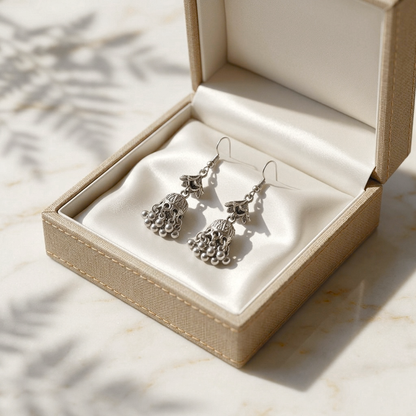 PEJH00068 SDQ Floral Drop Jhumki - PEJH