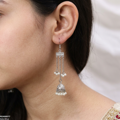 PEJH00077 ABD Layered Pearl Drop Jhumki - PEJH