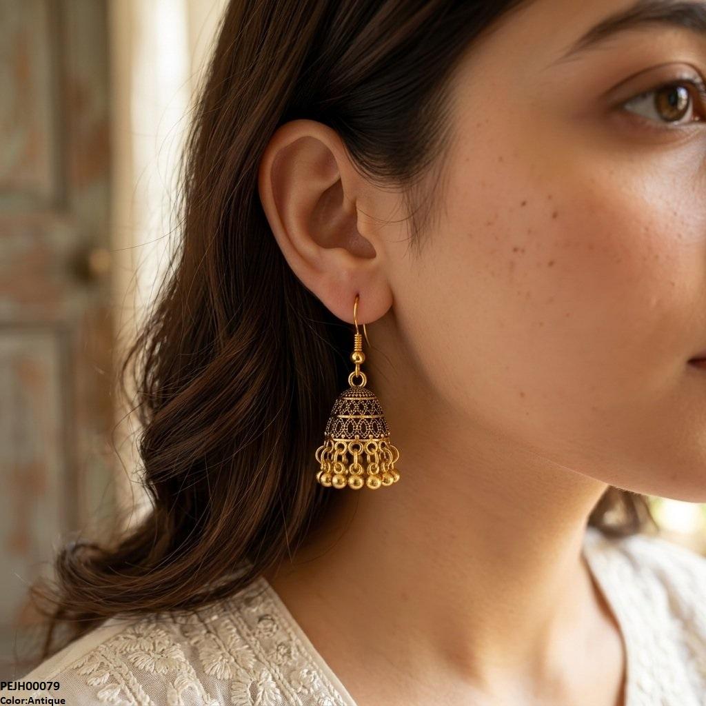 PEJH00079 ABD Round Pearl Drop Jhumki - PEJH
