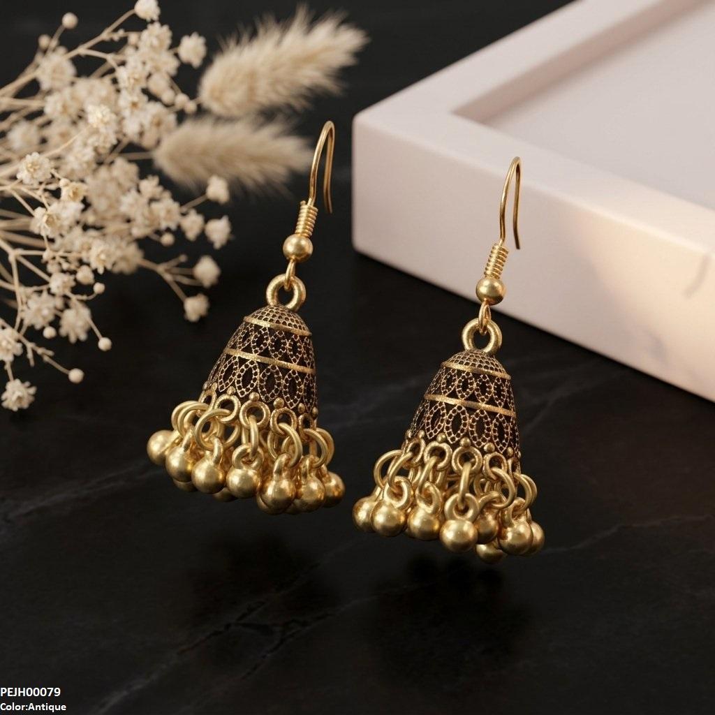 PEJH00079 ABD Round Pearl Drop Jhumki - PEJH