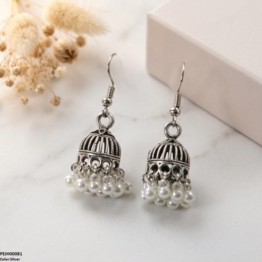 PEJH00081 ABD Round Pearl Drop Jhumki - PEJH