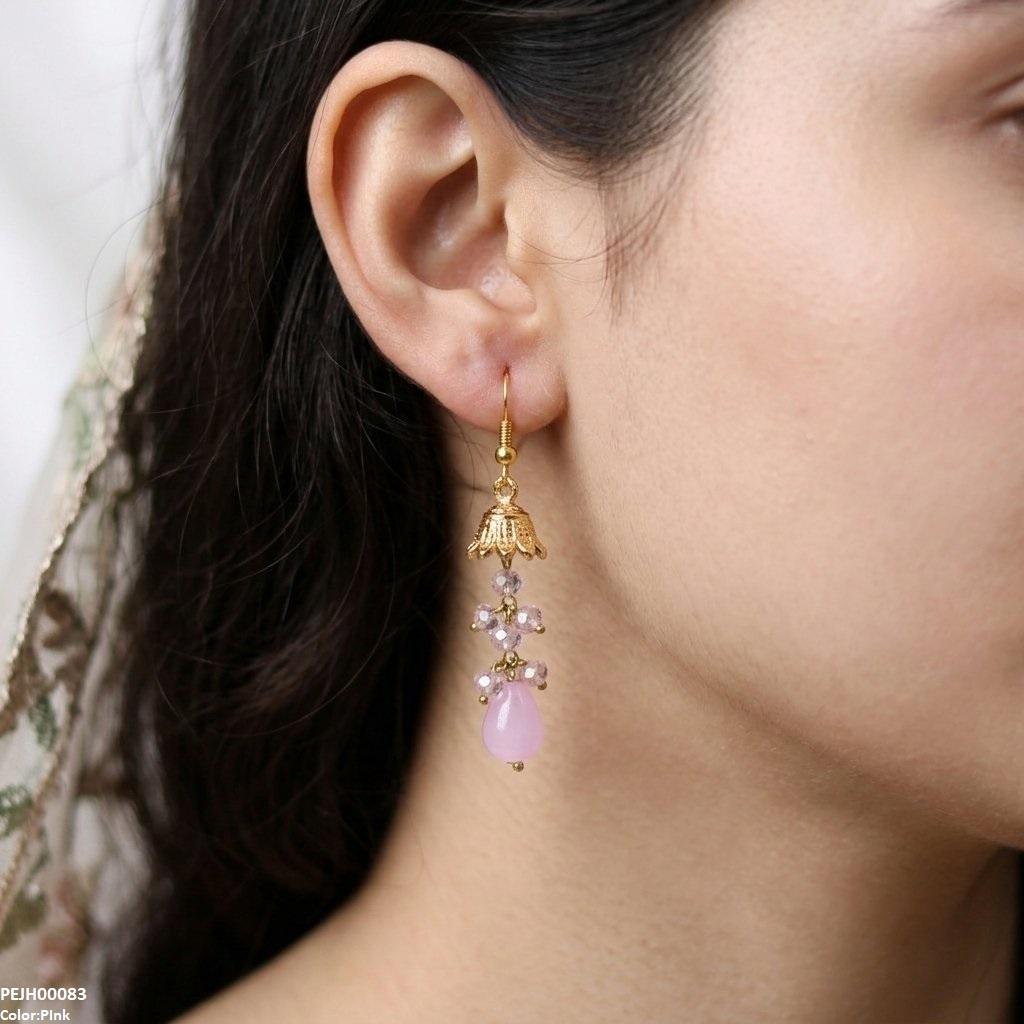 PEJH00083 MZM Round Pearl Drop Jhumki - PEJH