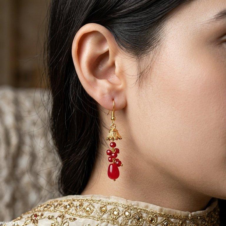 PEJH00084 MZM Round Pearl Drop Jhumki - PEJH