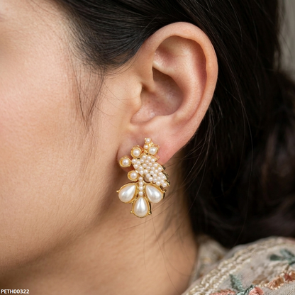 PETH00322 MZM Leaf Pearl Tops Pair - PETH