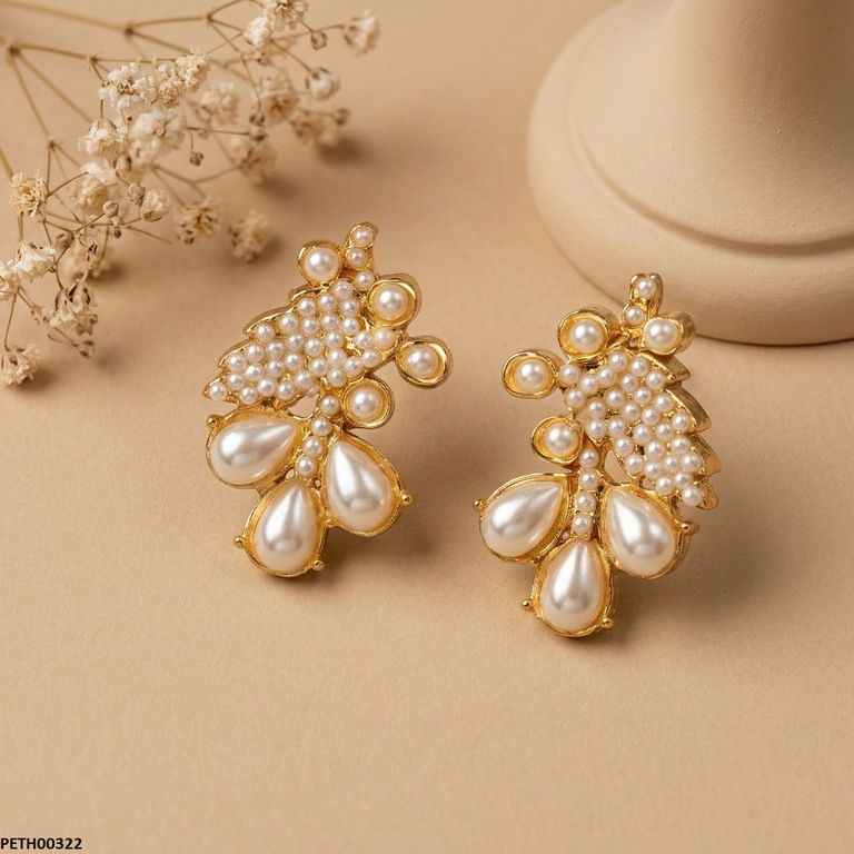 PETH00322 MZM Leaf Pearl Tops Pair - PETH