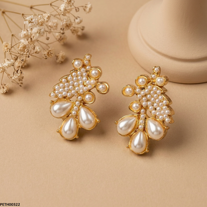 PETH00322 MZM Leaf Pearl Tops Pair - PETH