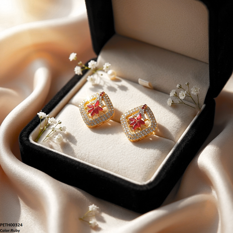 PETH00324 MZM Marquis Square Flower Tops Pair  - TOPS