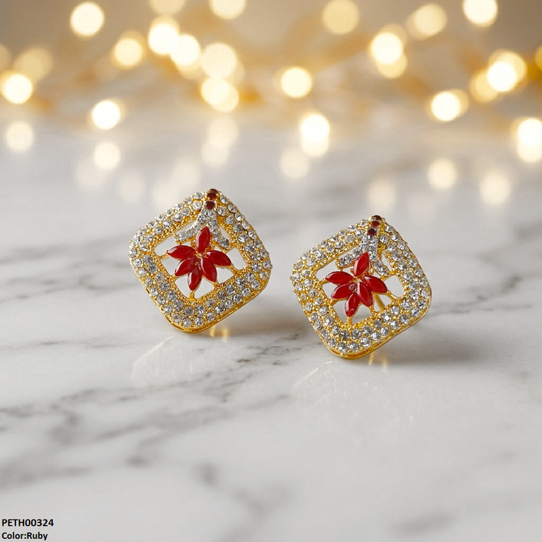 PETH00324 MZM Marquis Square Flower Tops Pair  - TOPS