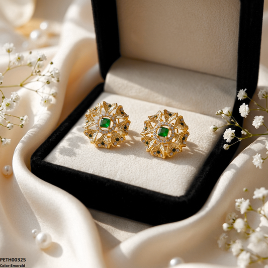 PETH00325 MZM Rectangle Round Flower Tops Pair - PETH