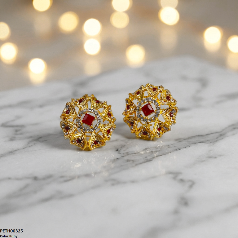 PETH00325 MZM Rectangle Round Flower Tops Pair - PETH