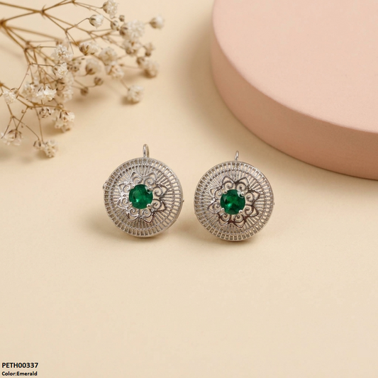 PETH00337 FRN Round Flower Tops Pair - PETH