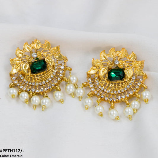 PETH112 FRN Leaf Stud Tops Pair