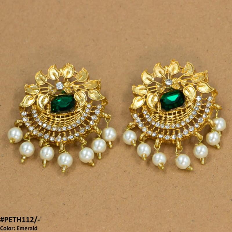 PETH112 FRN Leaf Stud Tops Pair