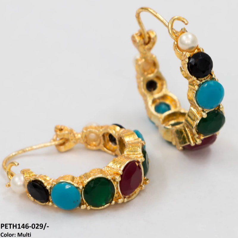 PETH146 SDQ Round Ear Hoops Pair