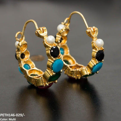 PETH146 SDQ Round Ear Hoops Pair