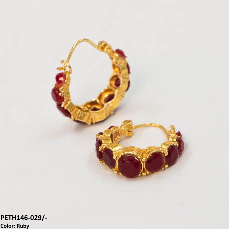 PETH146 SDQ Round Ear Hoops Pair