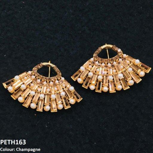PETH163 FRN Baguette Wings Ear Tops Pair