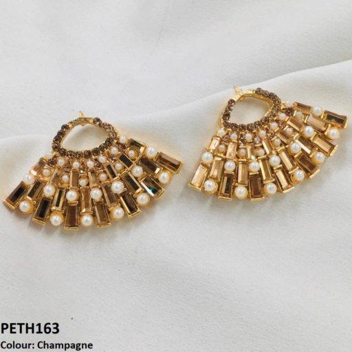 PETH163 FRN Baguette Wings Ear Tops Pair