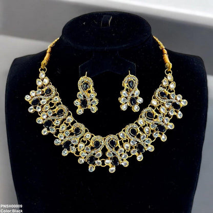 PNSH00009 FRN Oval Tear Necklace Set - PNSH