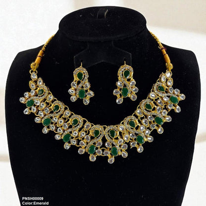 PNSH00009 FRN Oval Tear Necklace Set - PNSH