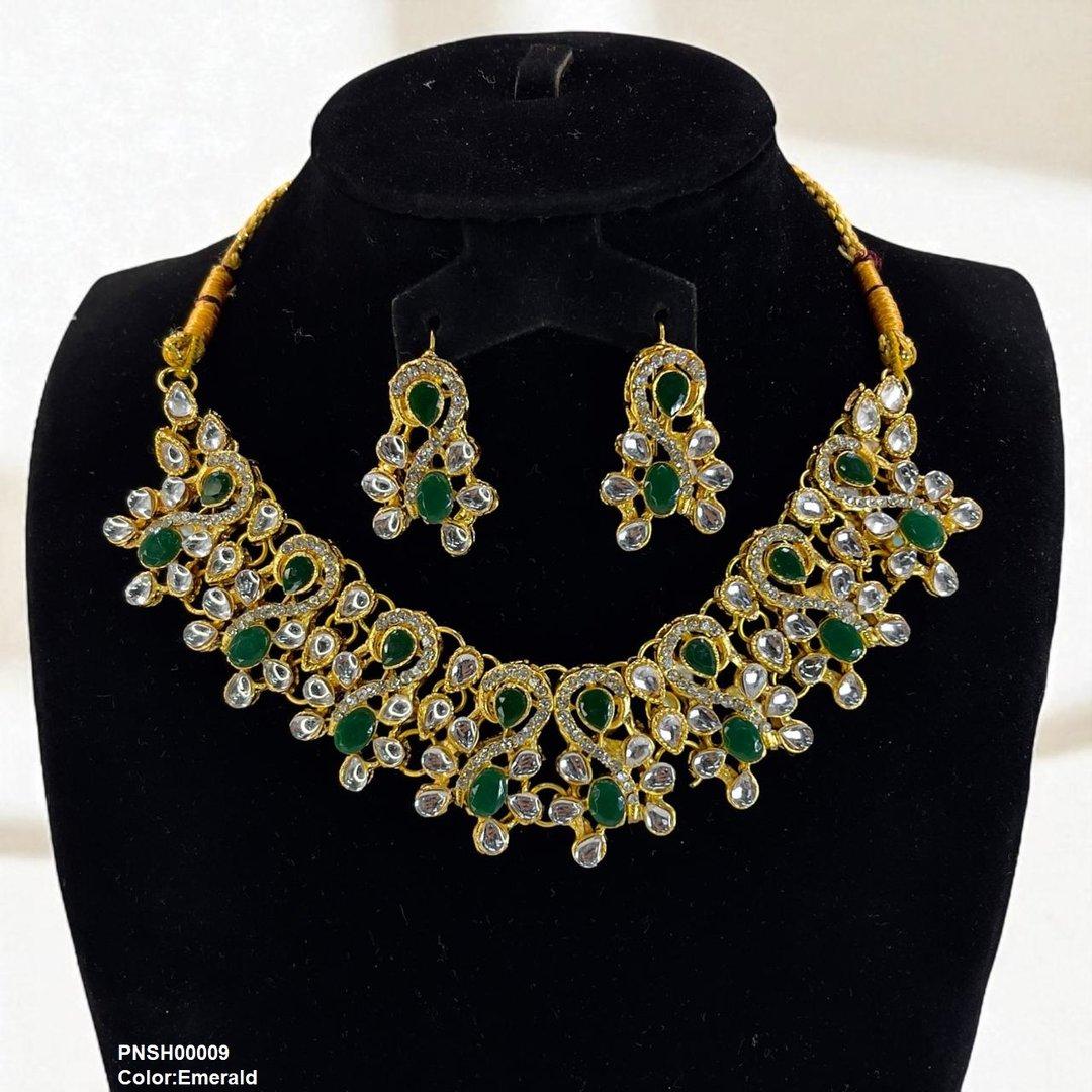 PNSH00009 FRN Oval Tear Necklace Set - PNSH