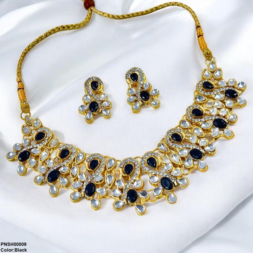 PNSH00009 FRN Oval Tear Necklace Set - PNSH