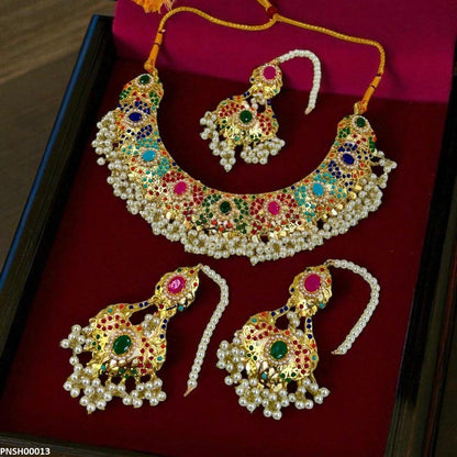 PNSH00013 SDQ Oval Multi  Necklace Set - PNSH