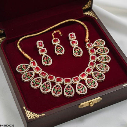 PNSH00032 FRN Marquise/Tear Drop Necklace Set - PNSH