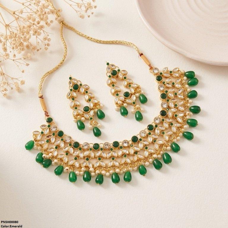 PNSH00080 FRN Tear Pearl Drop Necklace Set - PNSH