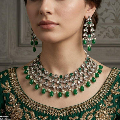 PNSH00081 FRN Tear Pearl Drop Necklace Set - PNSH