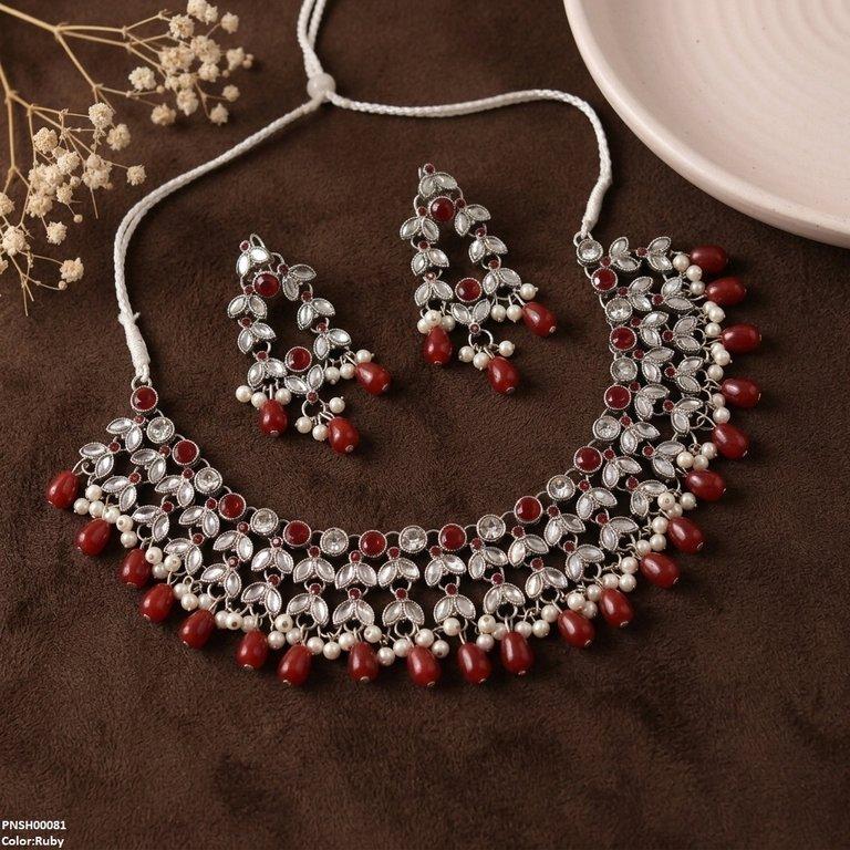 PNSH00081 FRN Tear Pearl Drop Necklace Set - PNSH